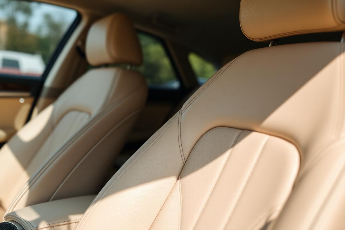 Cream leather interior detail